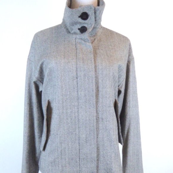 CLUB MONACO herringbone wool high neck jacket L - Picture 3 of 10
